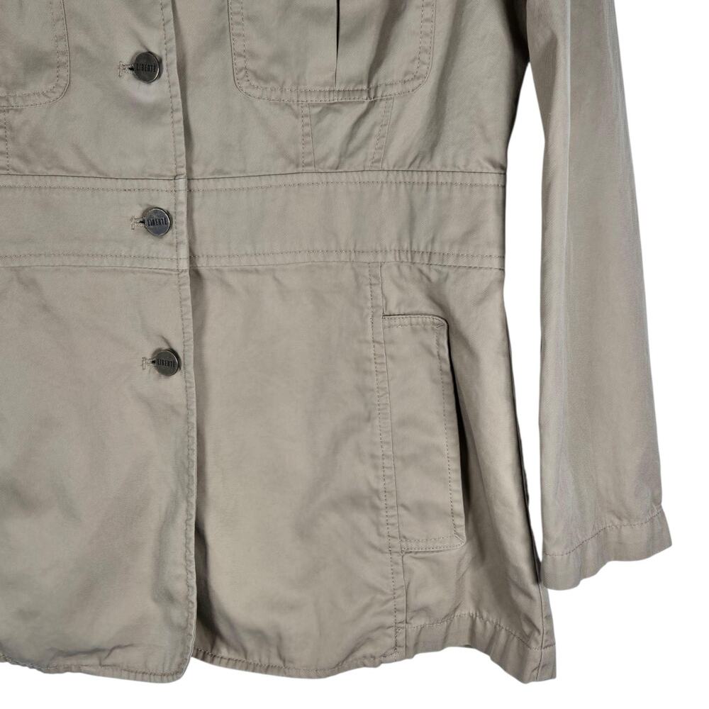 Emanuel Ungaro Liberte Jacket Women Petite 10/44 Khaki Cotton Utility Safari VTG - Picture 6 of 12